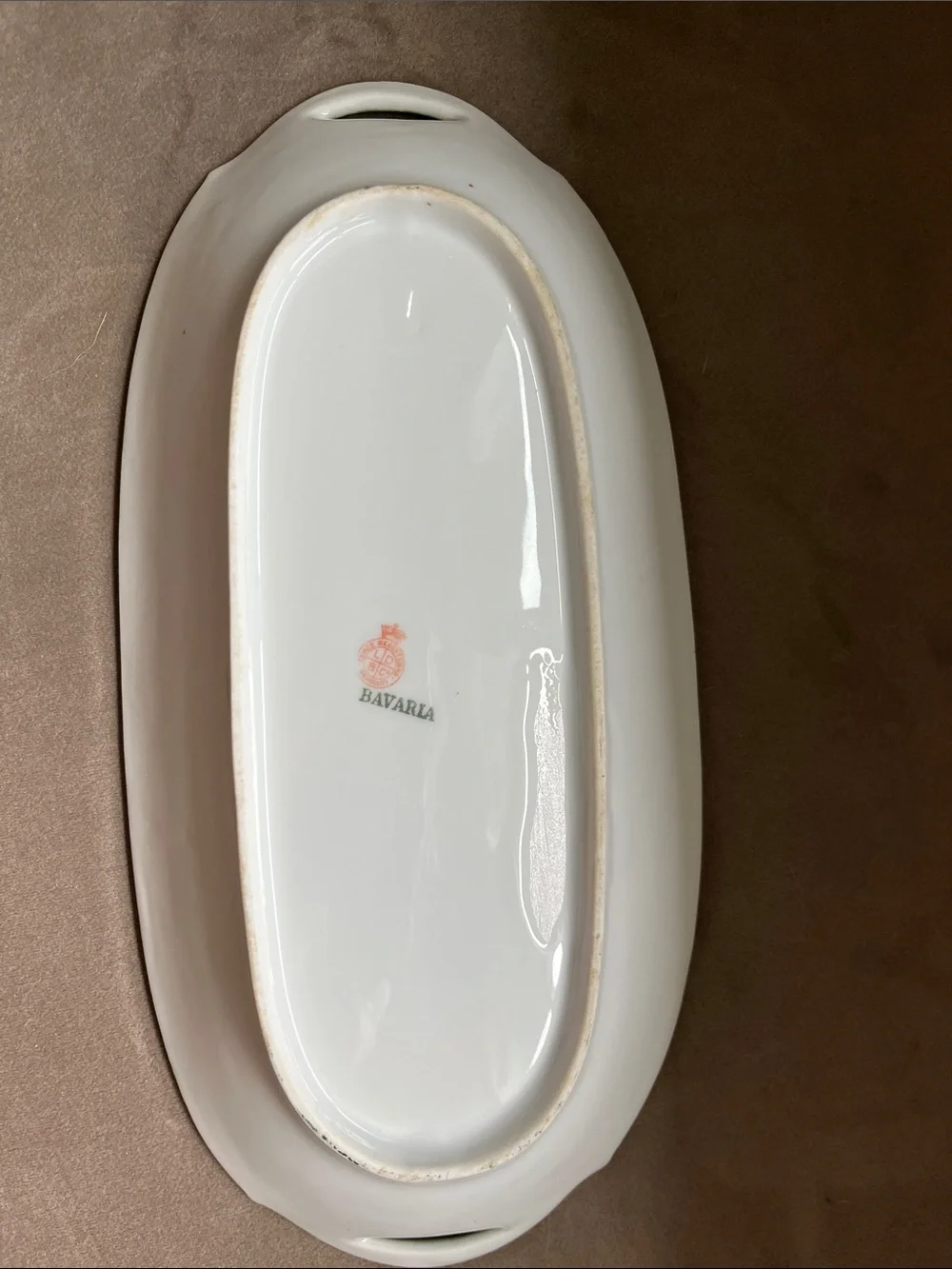 Floral Porcelain Celery Tray in Mint Green with Pink Rose Accents
